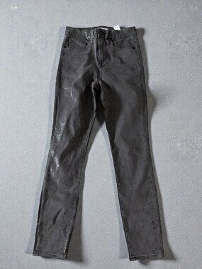 GOOD AMERICAN Shine Metallic Denim Skinny Jeans Size 4 / 27